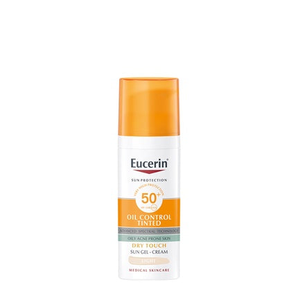 Eucerin Sun Protective Tinting & Matting Face Gel-Cream SPF 50, 50ml Tinted Sunscreen for Oily Skin