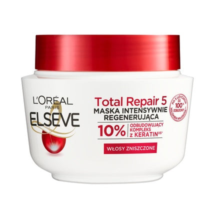 L'Oréal Paris Elvive Total Repair 5 Regenerating Hair Mask, 300ml - Deep Conditioning Mask for Damaged Hair