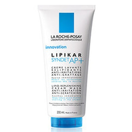 La Roche-Posay Lipikar Syndet AP+ Relipidating Cleansing Cream, 200ml – Ultra-Gentle Face & Body Cleanser for Dry, Sensitive Skin