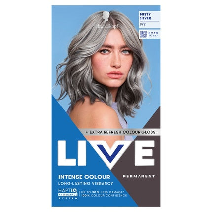 Schwarzkopf Live Intense Colour Hair Dye U72 Dusty Silver Permanent Hair Color