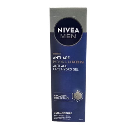 Nivea MEN Anti-Age Hyaluron Gel Facial Moisturizer, 50ml Hydrating Face Gel for Men