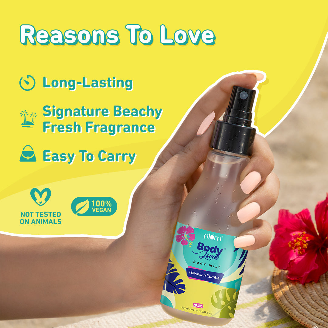 Plum Hawaiian Rumba Body Mist by Plum BodyLovin' | Long Lasting |Travel-Friendly | Fun Beachy Fragrance | Perfume Body Spray, 100ml Buy at Indicrest Image 12
