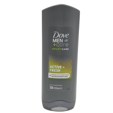 Dove Men+Care Sport Care Active + Fresh Body, Face & Hair Wash, 250ml