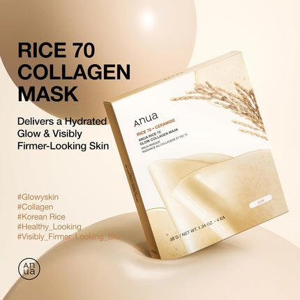Anua Rice 70 Glow Collagen Overnight Face Mask with Ceramide for Glass Skin