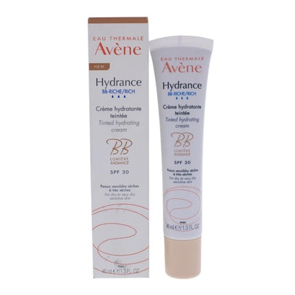 Avène Hydrance BB Rich Moisturising Cream SPF 30, 40ml – Hydrating Tinted Face Cream with Sun Protection for Dry Sensitive Skin