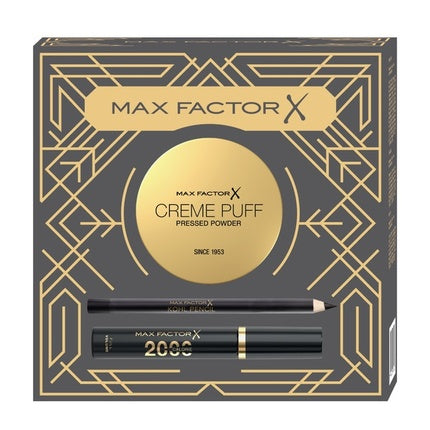 Max Factor Makeup Gift Set Crème Puff Matte Face Powder, 2000 Calorie Mascara & Kohl Eye Pencil