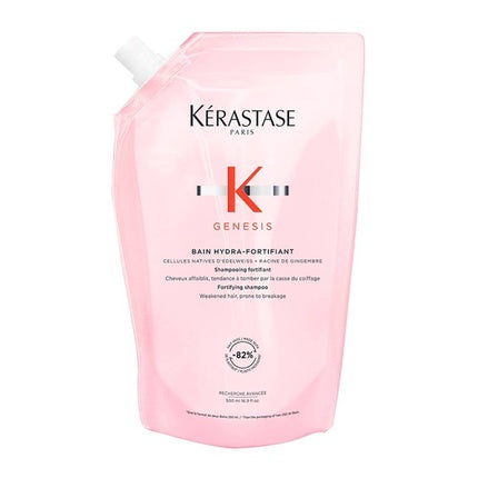 Kerastase Genesis Bain Hydra-Fortifiant Anti-Hair Fall Fortifying Shampoo Refill, 500ml | Professional Shampoo for Weak Hair