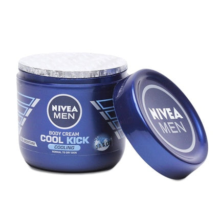Nivea Men Cool Kick Body Cream, 400ml - Cooling Moisturizing Body Cream for Men