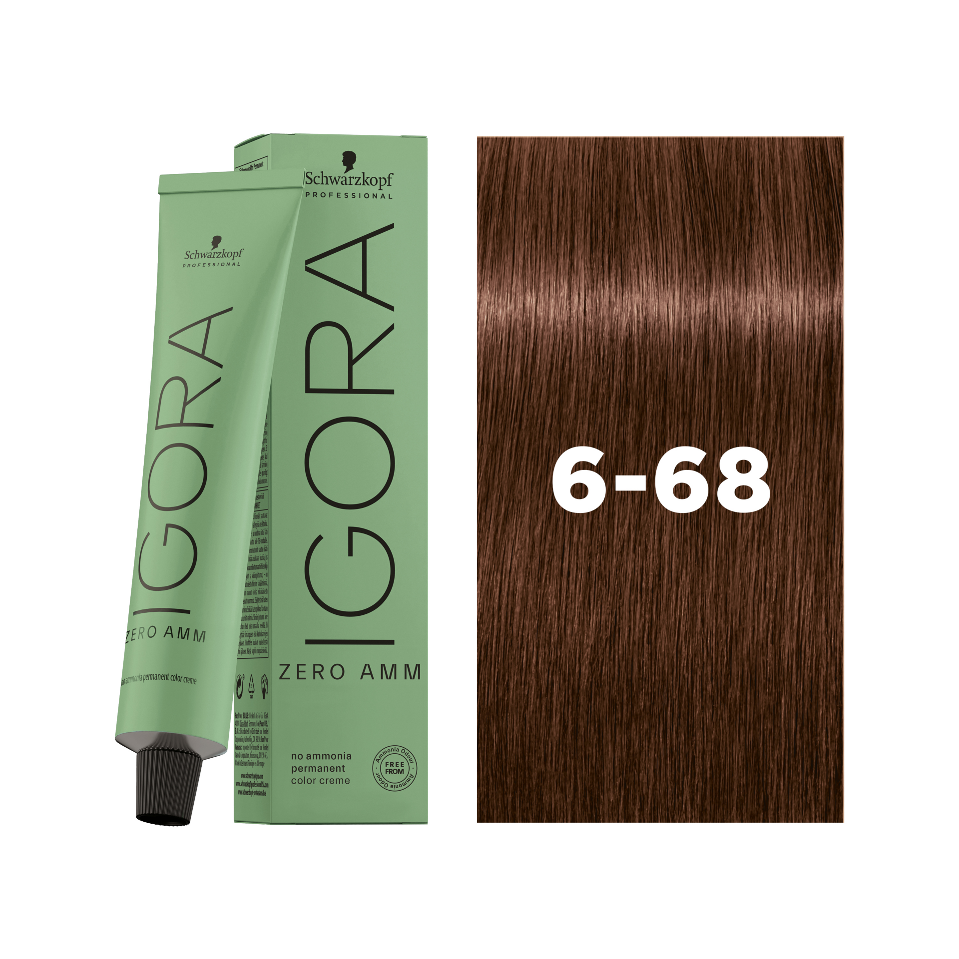 Schwarzkopf Professional Igora Zero AMM 6-68 Dark Blonde Chocolate Red, 60ml Buy at Indicrest