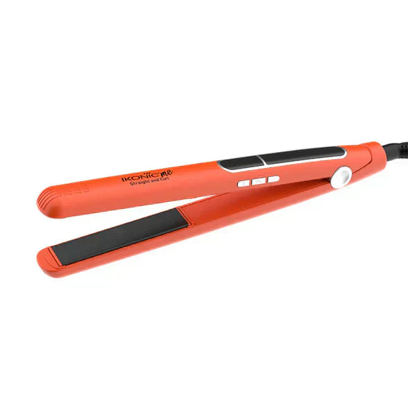 Ikonic Me 2 in 1 Straight and Curl-Slim Hair Iron, Orange - Indicrest Buy at Indicrest