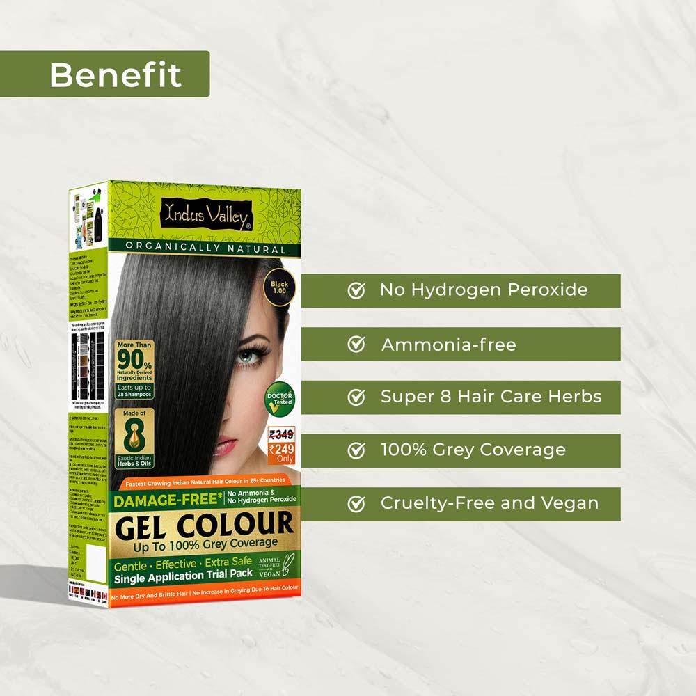 Indus Valley Ammonia Free Gel Hair Colour Black 220ml Buy at Indicrest