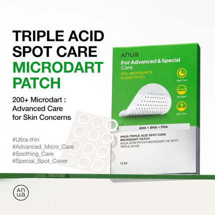 Anua Triple Acid Spot Care Microdart Patch (Deep Early Stage Spot) 12 Patches