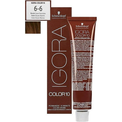 Schwarzkopf Professional IGORA Color10 6-6 Dark Blonde Chocolate Permanent Hair Colour, 60ml