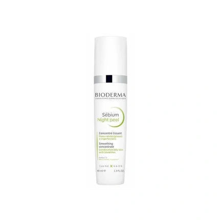 Bioderma Sébium Night Peel Smoothing Concentrate, 40ml | Overnight Exfoliating Serum for Blemish-Prone Skin