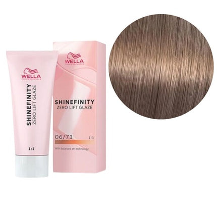 Wella Professionals Shinefinity 06/73 Dark Blonde Brown Gold Caramel Chocolate Demi-Permanent Hair Color, 60ml