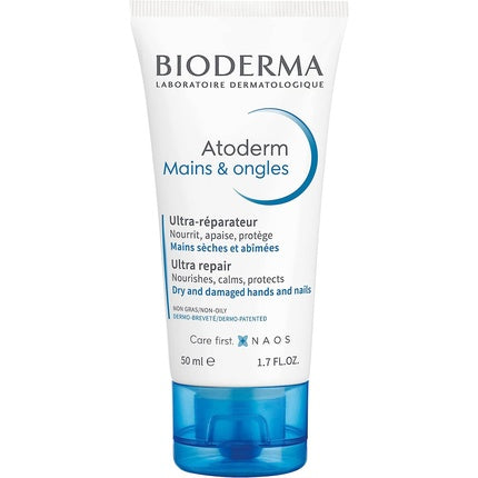 Bioderma Atoderm Mains & Ongles Hand and Nail Cream, 50ml Nourishing Moisturiser