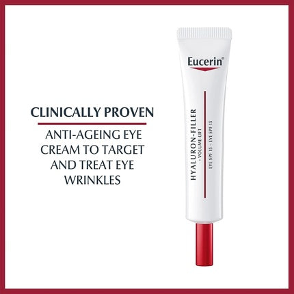 Eucerin Hyaluron-Filler + Volume-Lift Eye Cream SPF15, 15ml Anti-Ageing Eye Cream with Hyaluronic Acid & Magnolol