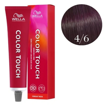 Wella Color Touch Vibrant Reds 4/6 Dark Brown Red Violet Demi-Permanent Hair Color, 60ml