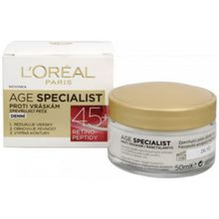 L'Oréal Paris Age Specialist Age 45+ Daily Anti-Wrinkle Day Cream, 50ml | Hydrating Face Moisturizer for Mature Skin