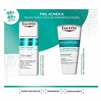 Eucerin DermoPure Triple Action Serum, 40ml Set (2 Pieces) | Anti-Blemish Skincare Set