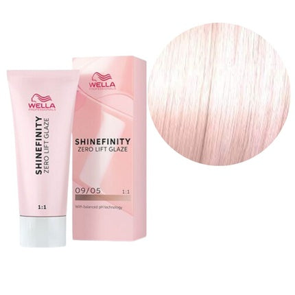 Wella Professionals Shinefinity 09/05 Silk Blush Zero Lift Glaze, 60ml | Demi-Permanent Hair Color Glaze for Radiant Shine