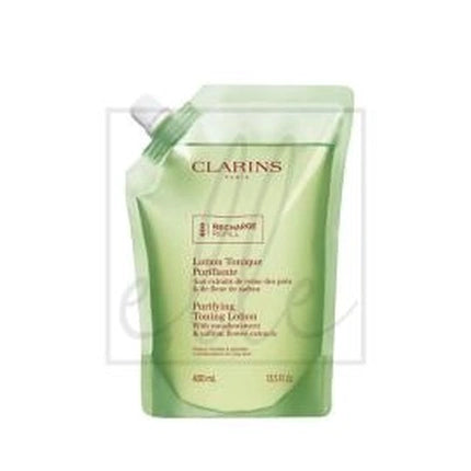 Clarins Purifying Toning Lotion Refill, 400ml Alcohol-Free Facial Toner for Combination & Oily Skin