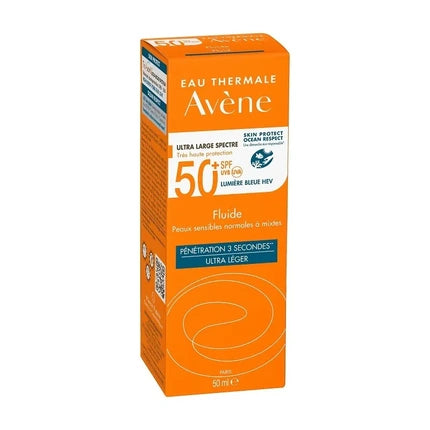 Avène Ultra Light Fluid SPF 50+ Face & Neck Sunscreen, 50ml for Normal to Combination Skin