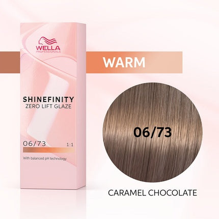 Wella Professionals Shinefinity Color Glaze 06/73 Caramel Chocolate Demi-Permanent Hair Color, 60ml
