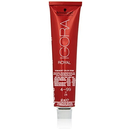 Schwarzkopf Professional IGORA Royal 4-99 Medium Brown Violet Extra Permanent Hair Color, 60ml