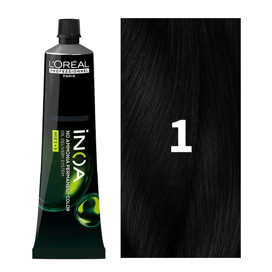 L'Oreal Professionnel Paris iNOA - 1 (Black) Ammonia-Free Hair Color, 60g Buy at Indicrest