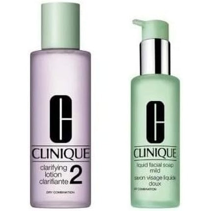 Clinique 3-Step Skincare Set Clarifying Lotion 2 & Facial Soap - Daily Cleansing & Exfoliating Skincare Duo