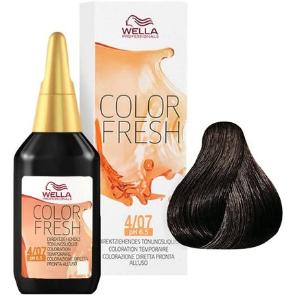 Wella Color Fresh Semi-Permanent Hair Colour 4/07 Medium Natural Brown, 75ml | Professional Hair Colour