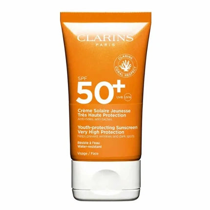 Clarins Youth Protection Sunscreen Cream SPF 50, 50ml | High Protection Face Sunscreen for Daily UV Defense