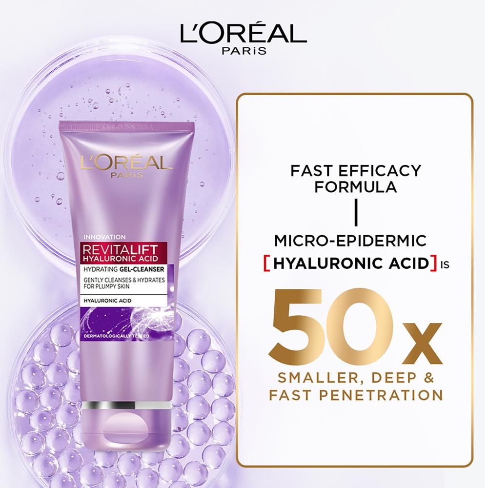 L'Oreal  Paris Revitalift Hyaluronic Acid Hydrating Gel Cleanser (100ml)4