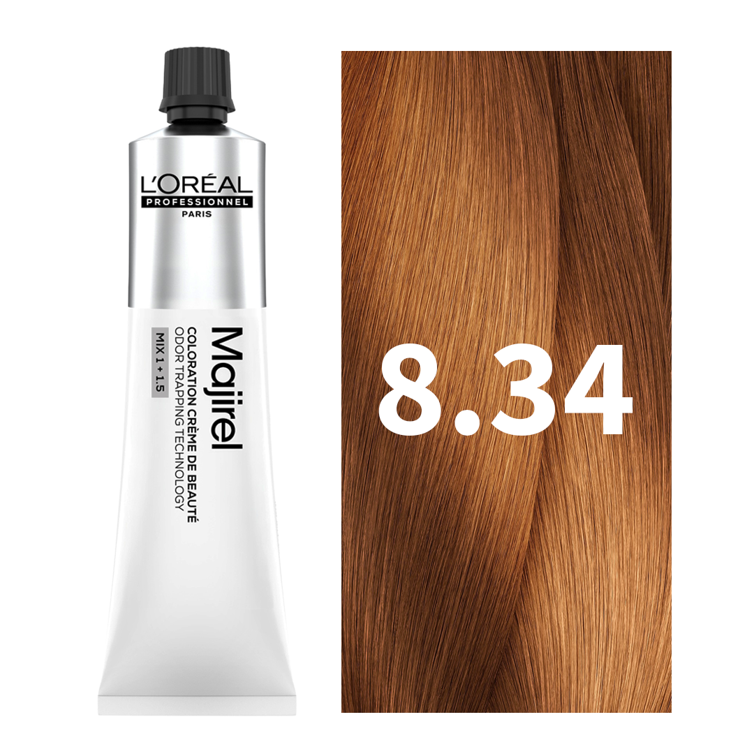 L'Oreal Professionnel Paris Majirel - 8.34 (Light Blonde Gold Copper) 49.5g Indicrest Buy at Indicrest