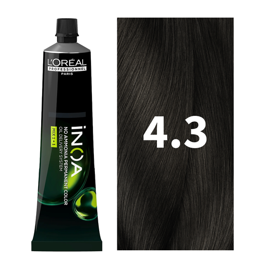 L'Oreal Professionnel Paris iNOA – 4.3 (Golden Brown) Ammonia-Free Hair Color, 60g Buy at Indicrest