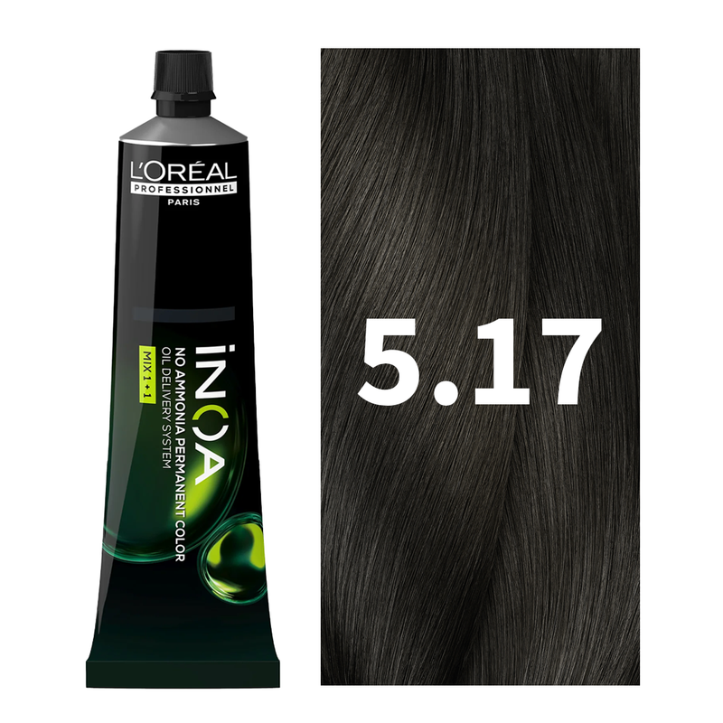 L'Oreal Professionnel Paris iNOA – 5.17 (Light Ash Cool Brown) Ammonia-Free Hair Color, 60g Buy at Indicrest