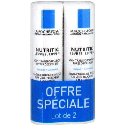 La Roche-Posay Nutritic Lips, 4.7ml Pack of 2 Nourishing Lip Care