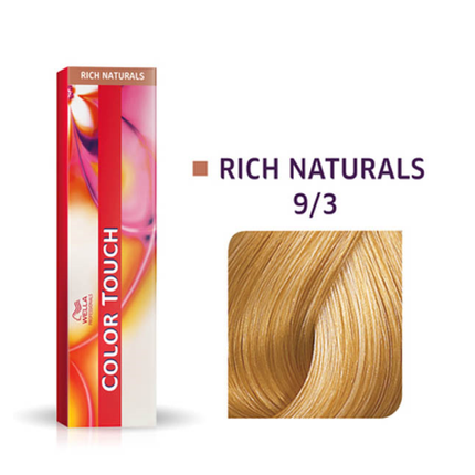 Wella Professionals Color Touch Ammonia-Free Semi-Permanent Hair Dye 9/3 Golden Light Blonde Mahogany, 60ml Hair Colour
