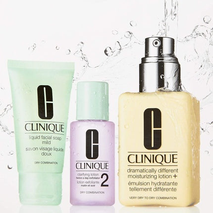 Clinique Great Skin Start Here Set - Liquid Facial Soap, 30ml + Clarifying Lotion, 30ml + Dramatically Different Moisturizing Lotion, 125ml Skincare Gift Set