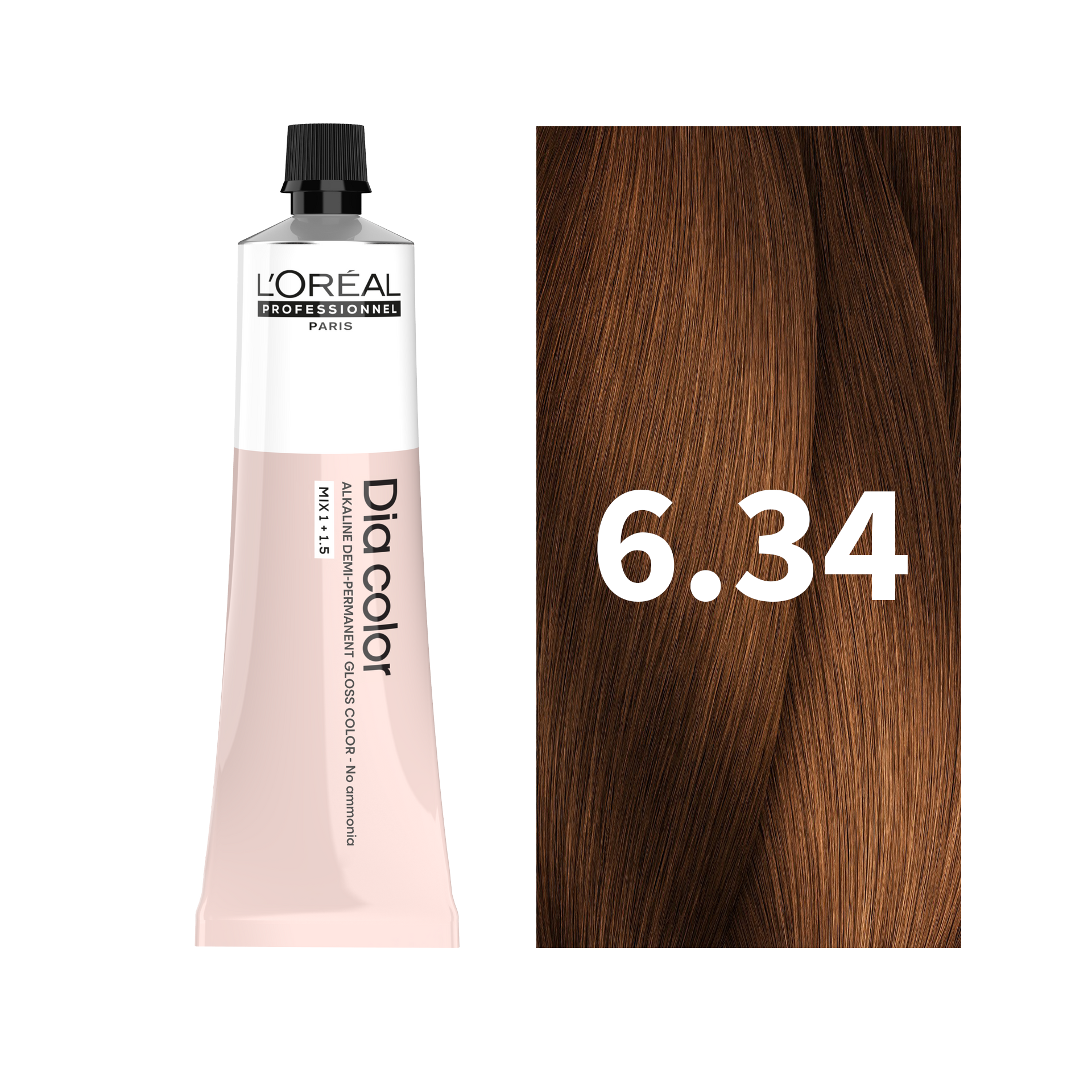 L'Oreal Professionnel Paris Dia Color 6.34 - Copper Golden Dark Blonde Hair Color, 60ml Buy at Indicrest