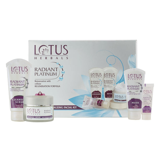 Lotus Herbals Radiant Platinum Anti-Ageing Facial Kit, (170 g) - Indicrest Buy at Indicrest Image 7