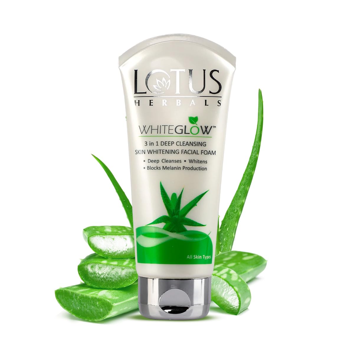 Lotus Herbals WhiteGlow 3-In-1 Deep Cleansing Skin Whitening Facial Foam (50g) - Indicrest Buy at Indicrest Image 2