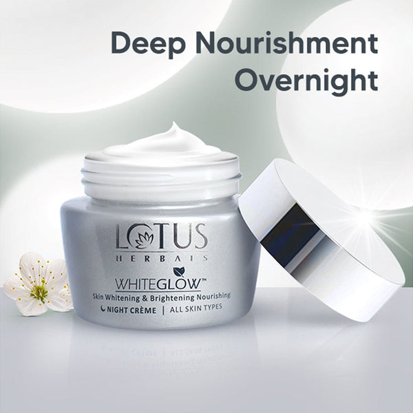 Lotus Herbals Cream, White Glow Skin Whitening & Brightening Nourishing Night Creme (60g) - Indicrest Buy at Indicrest Image 5