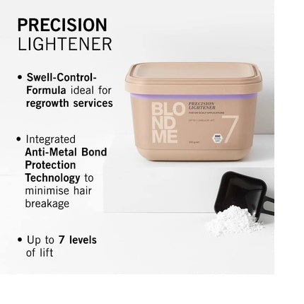 Schwarzkopf Professional BLONDME Precision Lightener 7, 350g | Professional Precision Hair Lightener