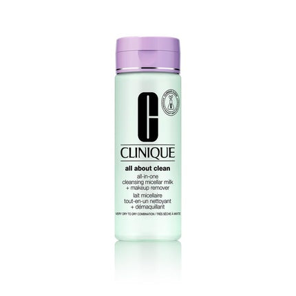 Clinique All About Clean Cleansing Micellar Milk + Makeup Remover, 200ml - Gentle Face & Eye Cleanser