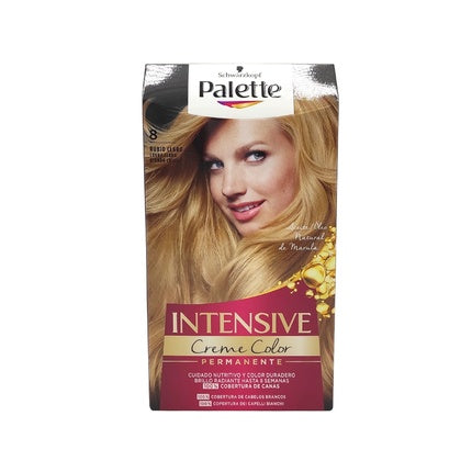 Schwarzkopf Palette Intense Color Cream 8 Light Blonde Permanent Hair Color Kit