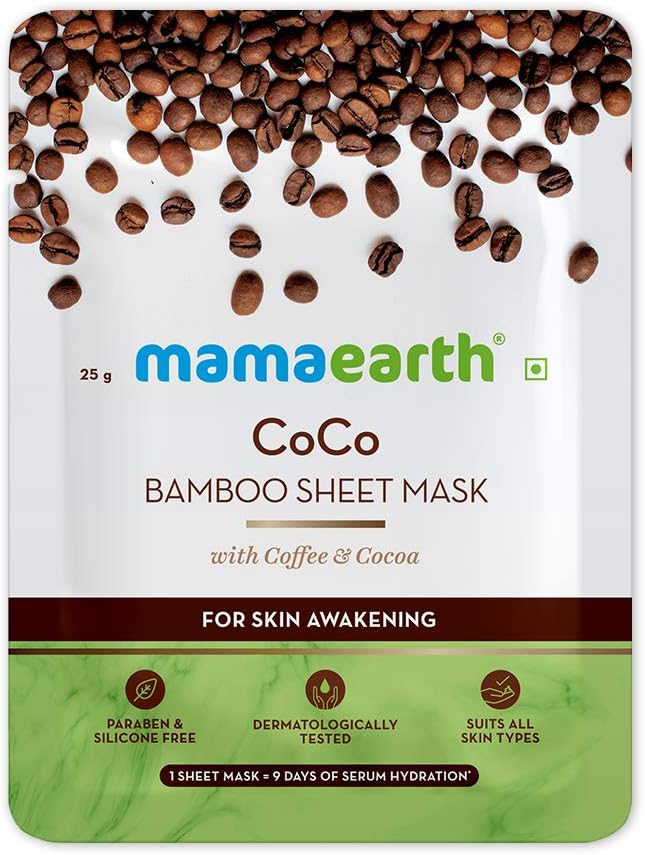 Mamaearth Coco Bamboo Sheet Mask, 25g - Indicrest Buy at Indicrest