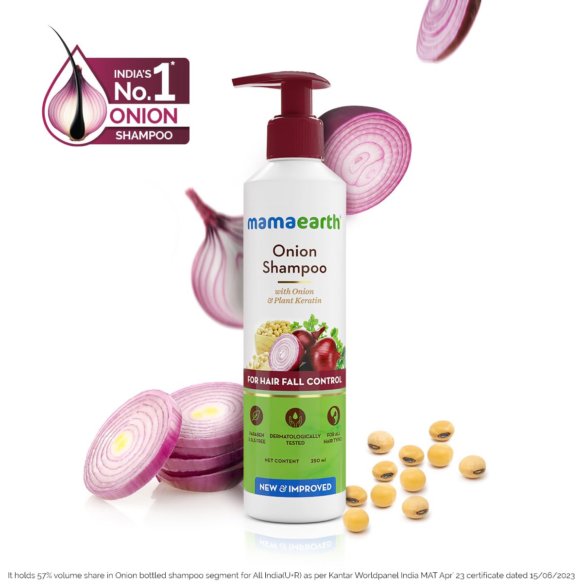 Mamaearth Onion Shampoo, 250ml buy at Indicrest Image 1