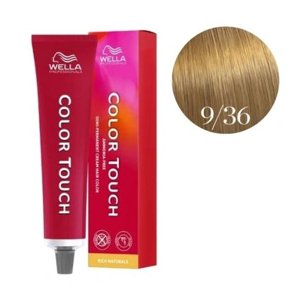 Wella Professionals Color Touch Rich Naturals 9/36 Demi-Permanent Hair Color, 60ml | Very Light Blonde Gold Violet Hair Color